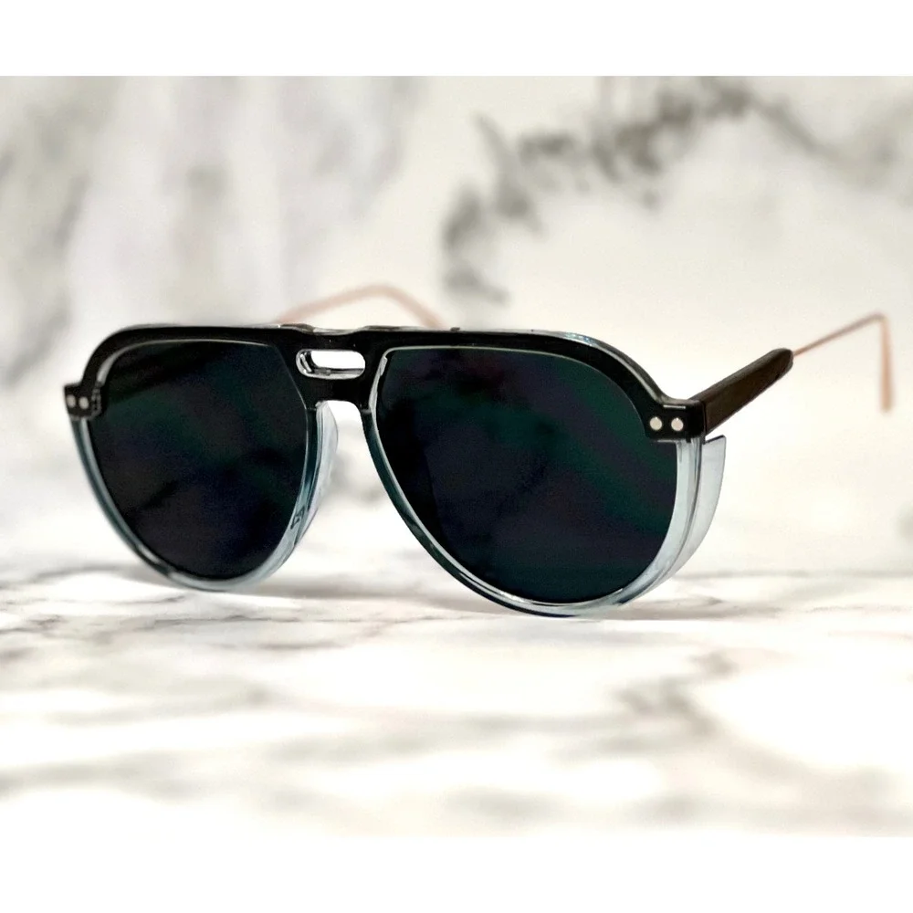 Aviator Sunglasses Men Pilot Driving Fashion‎ Shades Dark Black Lens Street Wear